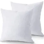 Quba Linen 18 X 18 Throw Pillow Insert Pack Of 2 White