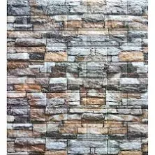 Dundee Deco PJ2222 Multicolored Faux Bricks, Stones 3D Wall Panel, Peel and Stick Wall Sticker, Self Adhesive Foam Wallpaper Wall Paneling Decor, 2.3ft X 2.3ft, 5.29 sq ft Each