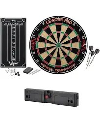 Sisal Dartboard Starter Kit with Steel Tip Darts and Scoreboard