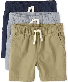 Baby And Toddler Boys Pull On Jogger Shorts 3-Pack - Tan