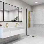 Vigo Ellington Matte Brushed Gold 4-Jet Shower Panel System with Round Head and Hand Shower Wand