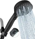 12 Functions Shower Head with handheld, Hand held Shower with ON/OFF Pause Switch, High Pressure Shower Head Set with Hose Adjustable Bracket Rubber Washers - Black - U.S. Design Patents