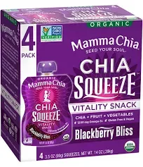 Mamma Chia Organic Chia Squeeze Strawberry Banana Vitality Snack