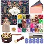 Wax Seal Stamp Kit with Gift Box, 24 Colors and 624 Pcs Wax Seal Beads with Wax 