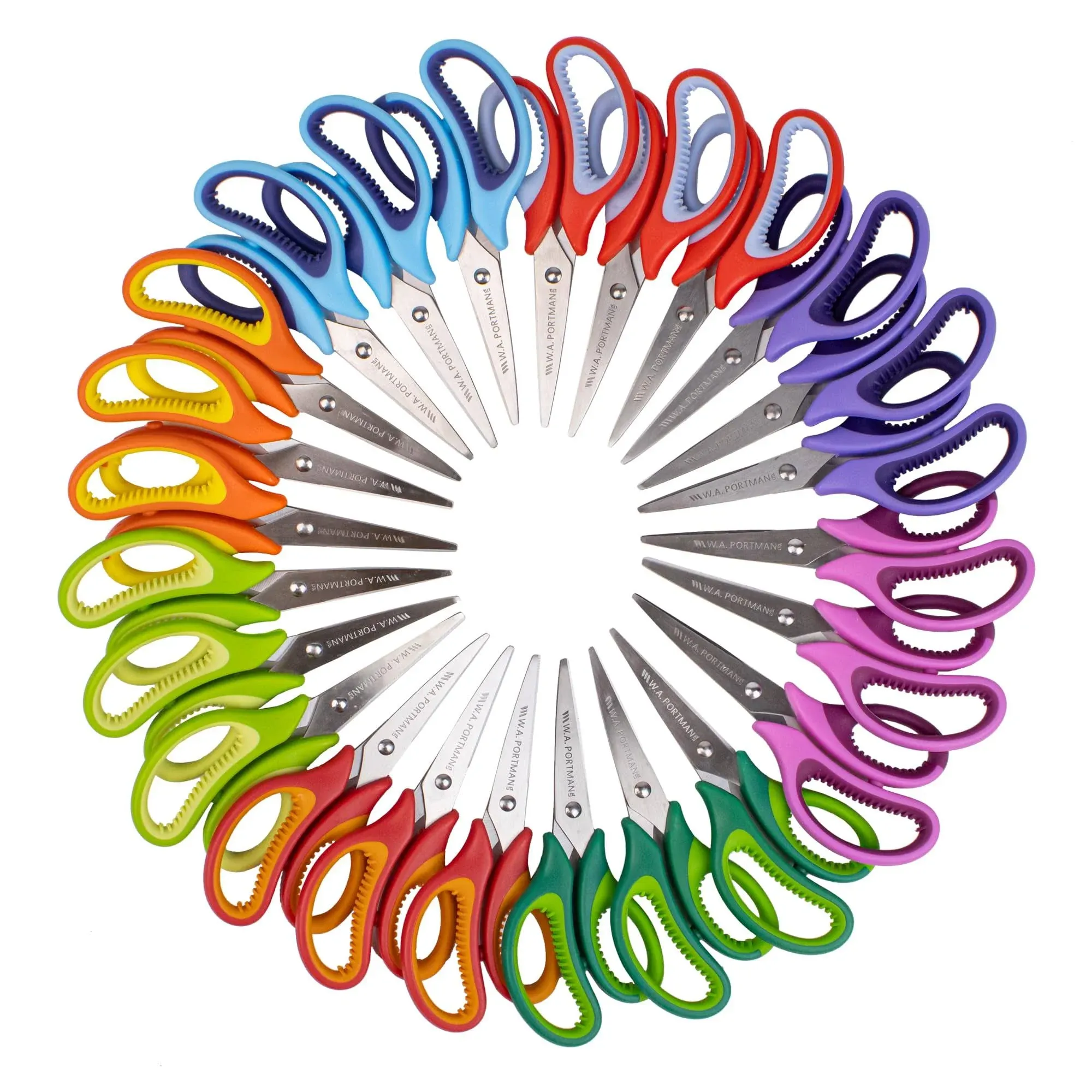 24 Pack of Pointed Scissors for Kids by W.A. Portman