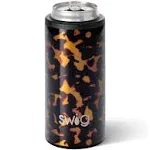 Swig Life Skinny Can Cooler, 12oz Insulated Slim Can Holder, Stainless Steel Can Cooler, Can Covers for Tall Beer Bottles, Beach Accessories for Women (Oh Happy Day)