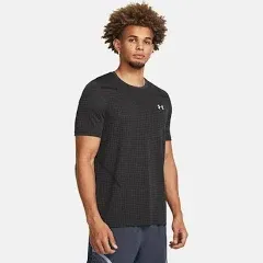 Under Armour Seamless Grid Mens Training Top Blue Short Sleeve Gym T-Shirt