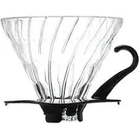 Hario V60 Glass Coffee Dripper, Size 02, Black