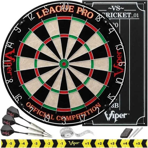 Regulation Bristle Steel Tip Dartboard Starter Set with Staple-Free Bullseye