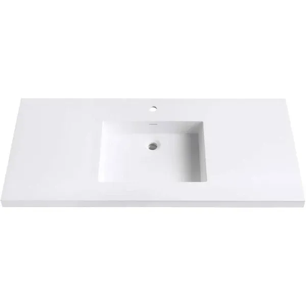 VersaStone 49 in. Solid Surface Vanity Top with Integrated Bowl in Matte finish VUT49WT