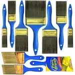 4 in. 3 in. 2.5 in. 2 in. 1.5 in. 1 in. Flat Paint Brush Set (10 Pack)