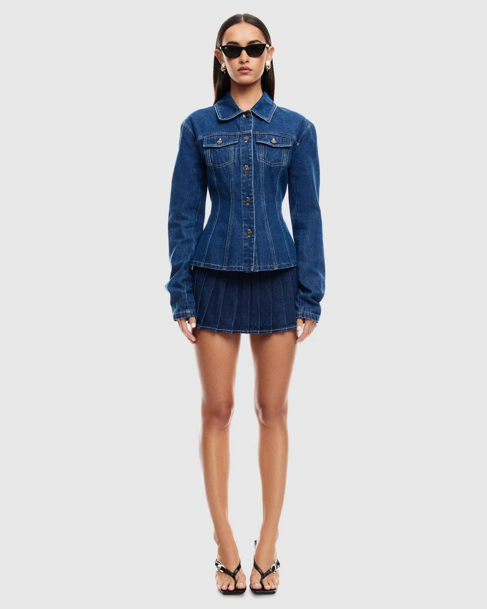 Lioness Rider Mini Skort Blue Denim, XXS