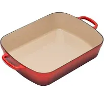 Le Creuset Signature Cast Iron 5.25 Quart Rectangular Roaster, Cerise Red