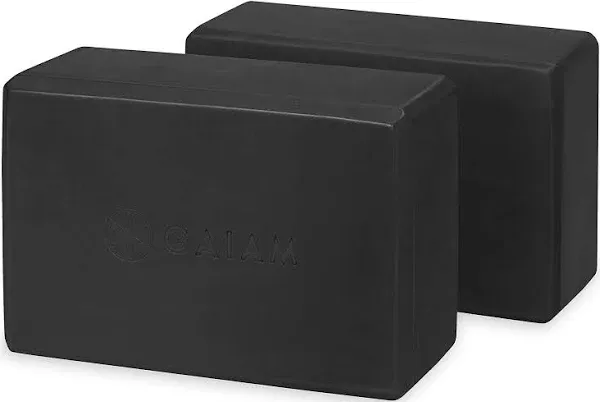 Gaiam Yoga Block Set 2, Supportive EVA Foam Non-Slip Surface, Grey