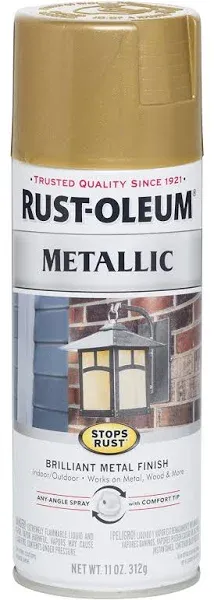 Gold Rush, Rust-Oleum Stops Rust Metallic Protective Enamel Spray Paint-7270830, 11 oz, 6 Pack