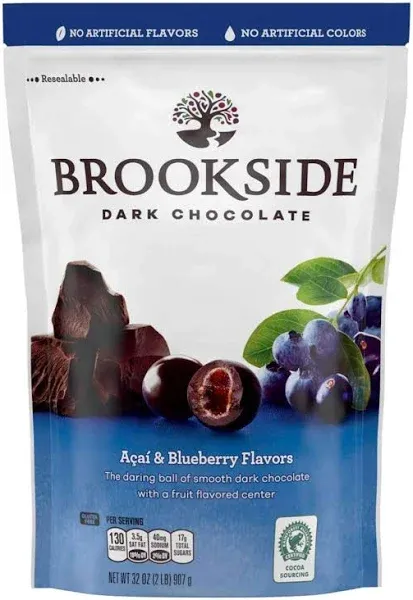 Brookside Dark Chocolate Acai And Blueberry Flavored Snacking Chocolate Bag - 21 Oz