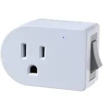 Fosmon Grounded Outlet Switch, ON/Off Switch, 3 Prong Plug in Electrical Switch, 245J Single Port Electric Switch Adapter Surge Protector, Power Switch Outlet Extender, White, ETL Listed