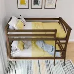 Max & Lily Twin Over Twin Low Bunk Bed, Natural