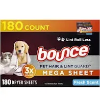 Bounce Pet Hair and Lint Guard Mega Dryer Sheets