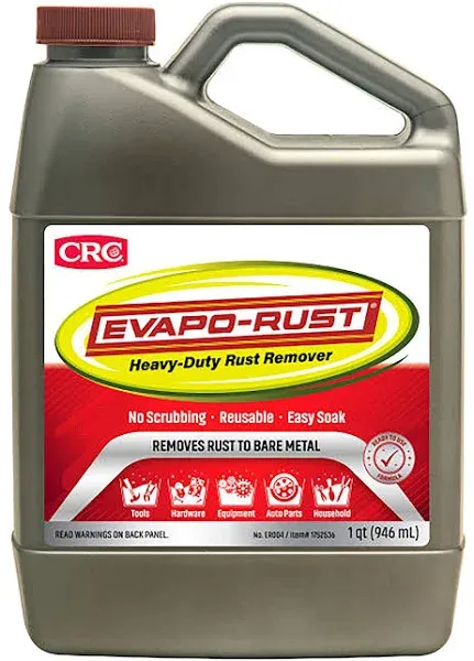 CRC Evapo-Rust, Heavy-Duty Rust Remover, Reusable, Acid-Free, Non-Corrosive, Wat