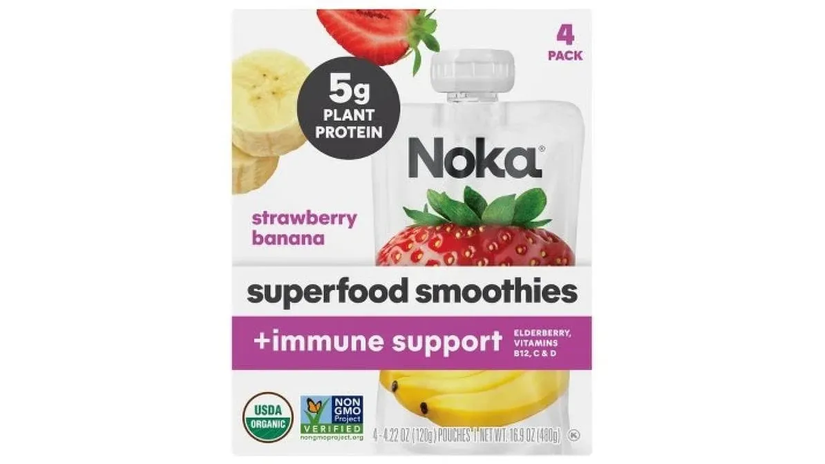 NOKA: Strawberry Banana Superfood Smoothie Immunity Boost, 16.9 oz