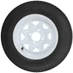 Ecustomrim 39351 Trailer Tire On White Rim 530-12 5.30-12 5.30 x 12 Load C 4 Lug 12 x 4 Wheel