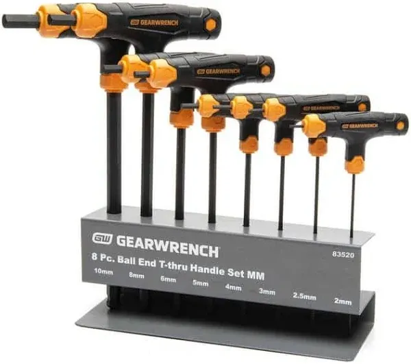 GEARWRENCH 8 Piece Metric Ball End T-Handle Hex Key Set | 83520