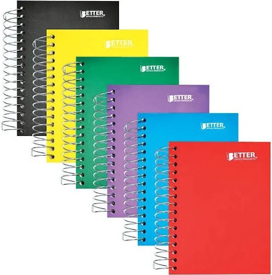 Better Office Products Fat Book Spiral Notebooks