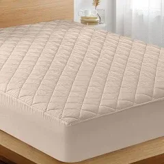 Quilted Fitted Waterproof Twin Mattress Protector, Mattress Pad Stretches up ...