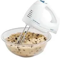 Hamilton Beach Hand Held Kitchen Cake Mixer 6 speed Quick Burst Button Bowl Rest