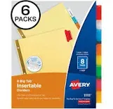 Avery 8 Insertable Big Tab Dividers