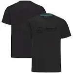 Mercedes Benz AMG Petronas F1 Unisex Stealth Large Logo T-Shirt -Black