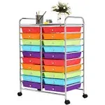 Costway 20 Drawer Rolling Storage Cart Scrapbook Paper Office Organizer