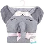 Hudson Baby Cotton Animal Face Hooded Towel Flower Elephant / One Size