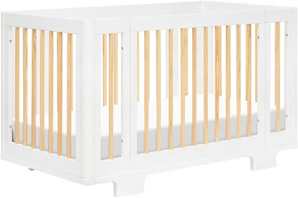 Babyletto Yuzu 8 in 1 Convertible Crib with All Stages Conversion Kits - Washed Natural / Black