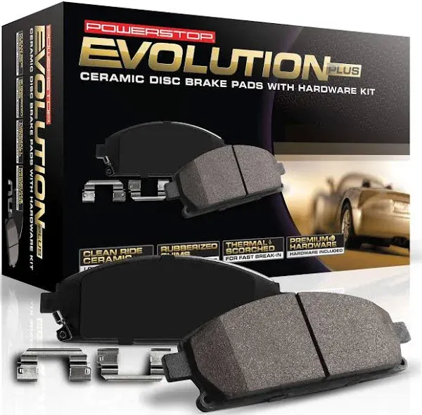 Disc Brake Pad Set-Rear Z17 Low-Dust Ceramic Brake Pads with Hardware Power Stop