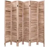 Costway 6 Panel Room Divider Furniture Classic Venetian Wooden Slat Home