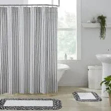 Sawyer Mill Black Ticking Stripe Shower Curtain 72x72 Black 72