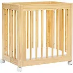 Babyletto Yuzu 8 in 1 Convertible Crib with All Stages Conversion Kits - Washed Natural / Black