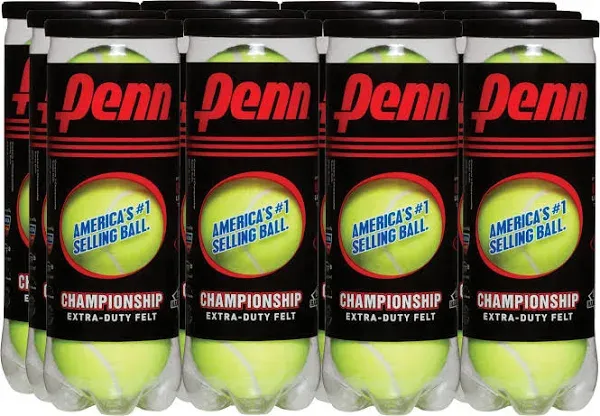 Penn Championship Tennis Balls EXTRA DUTY Felt Pressurized Raquet ~ 4 Can 12 Pk