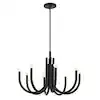 Odensa 29.25 in. 8-Light Black Modern Candle Circle Chandelier for Dining Room