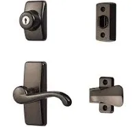 Door Lever with Deadbolt Lock for Storm and Screen Doors Oil Rubbed Bronze 4-...