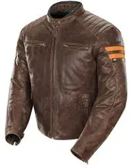 Joe Rocket Classic &#039;92 Leather Jacket Lg Brown/Orange