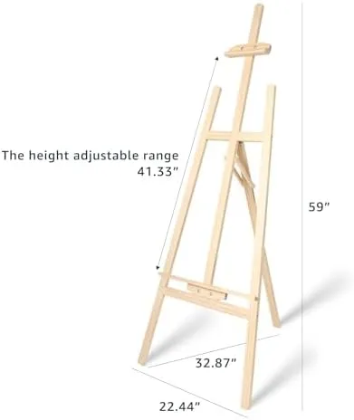 Nian Feng Easel Stand for Painting, Wooden Easel for Painting Canvas, Art 