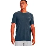 Under Armour Seamless Grid Short-Sleeve Shirt Downpour Gray / Harbor Blue S