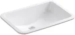 Kohler K-2214-G-0 White Ladena Undermount Bathroom Sink with Glazed Underside