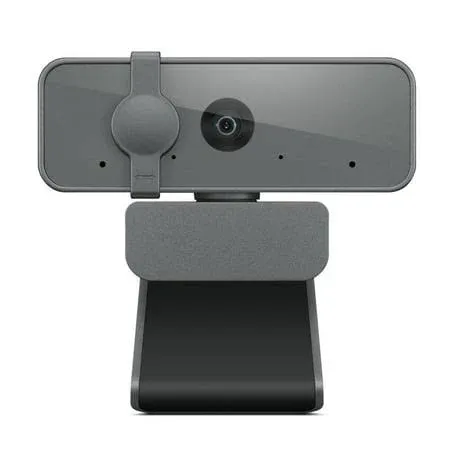 Lenovo NET_BO Essential FHD Webcam Grey, 1080p, Stereo Microphone, USB Camera for Live Streaming and Video Calling, Privacy Cover, Plug and Play, Desktop or Laptop, Windows, Mac, Grey