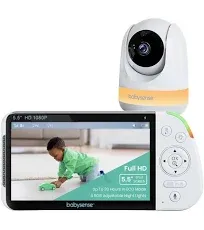 Babysense 5.5” 1080p Full HD Split-Screen Baby Monitor, Video Baby Monitor with