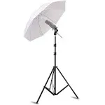 Photo Umbrella Kit 33&#034;/84Cm White Soft Umbrella with Light Stand &amp; Metal Flash