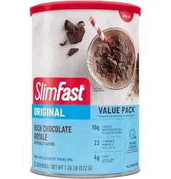 SlimFast Original Meal Replacement Shake Mix, Rich Chocolate Royale, 20.18 Oz